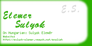 elemer sulyok business card