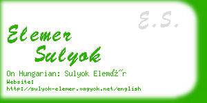 elemer sulyok business card